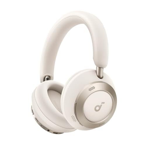 Soundcore Space One Pro, FlexiCurve Over-Ear Headphone, Adaptive Active Noise Cancelling Headphones Driven by 6 Mics, 60H Lossless Audio, Ultra-Fast C