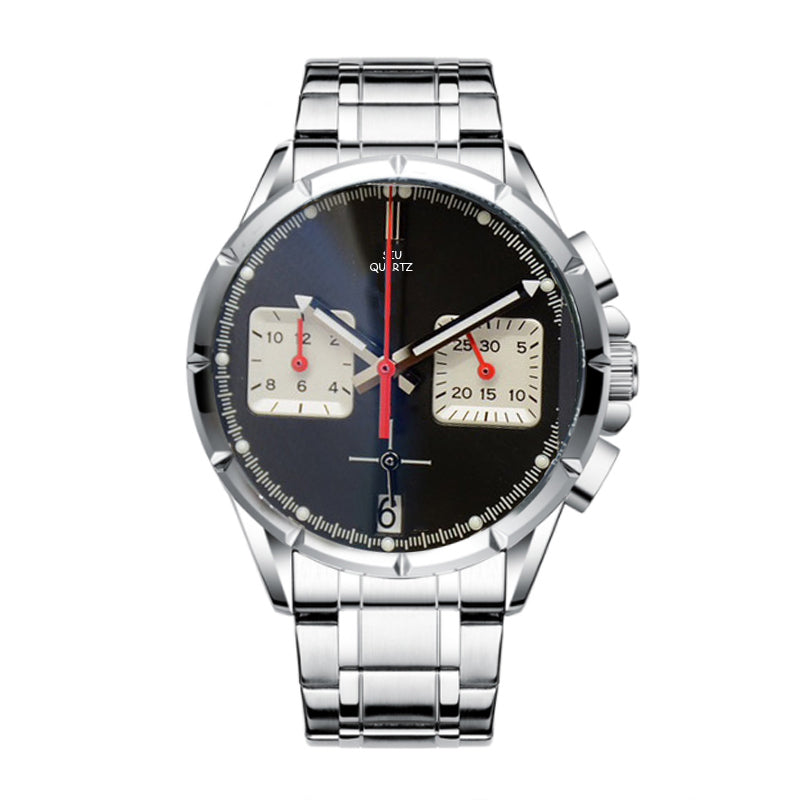 New Luxury Men&#039;s Stainless Steel Square Quartz Watch Business Male Clock Luminous Date Fashion Style