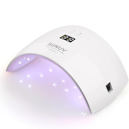 SUNUV UV Light for Nails, Dryer for Gel Polish with Sensor 2 Timers and Display SUN9X Plus UV Nail Lamp Pink Pink Plus