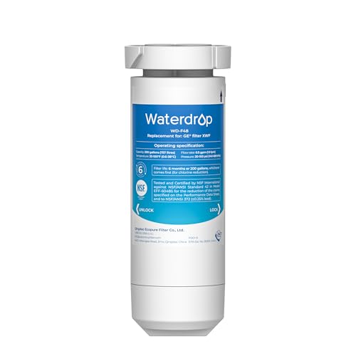 Waterdrop XWF NSF Certified Replacement for GE® XWF Refrigerator Water Filter, 1 Filter (Package may vary)