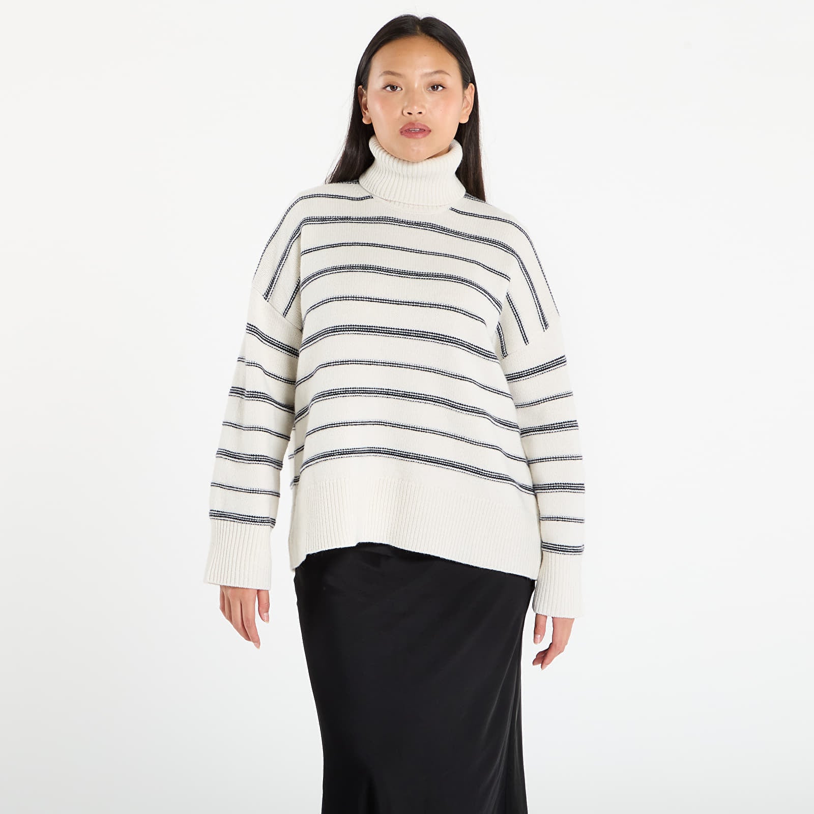Sweter Samsøe Samsøe Sakeiku Stripe Turtleneck Clear Cream St. XS
