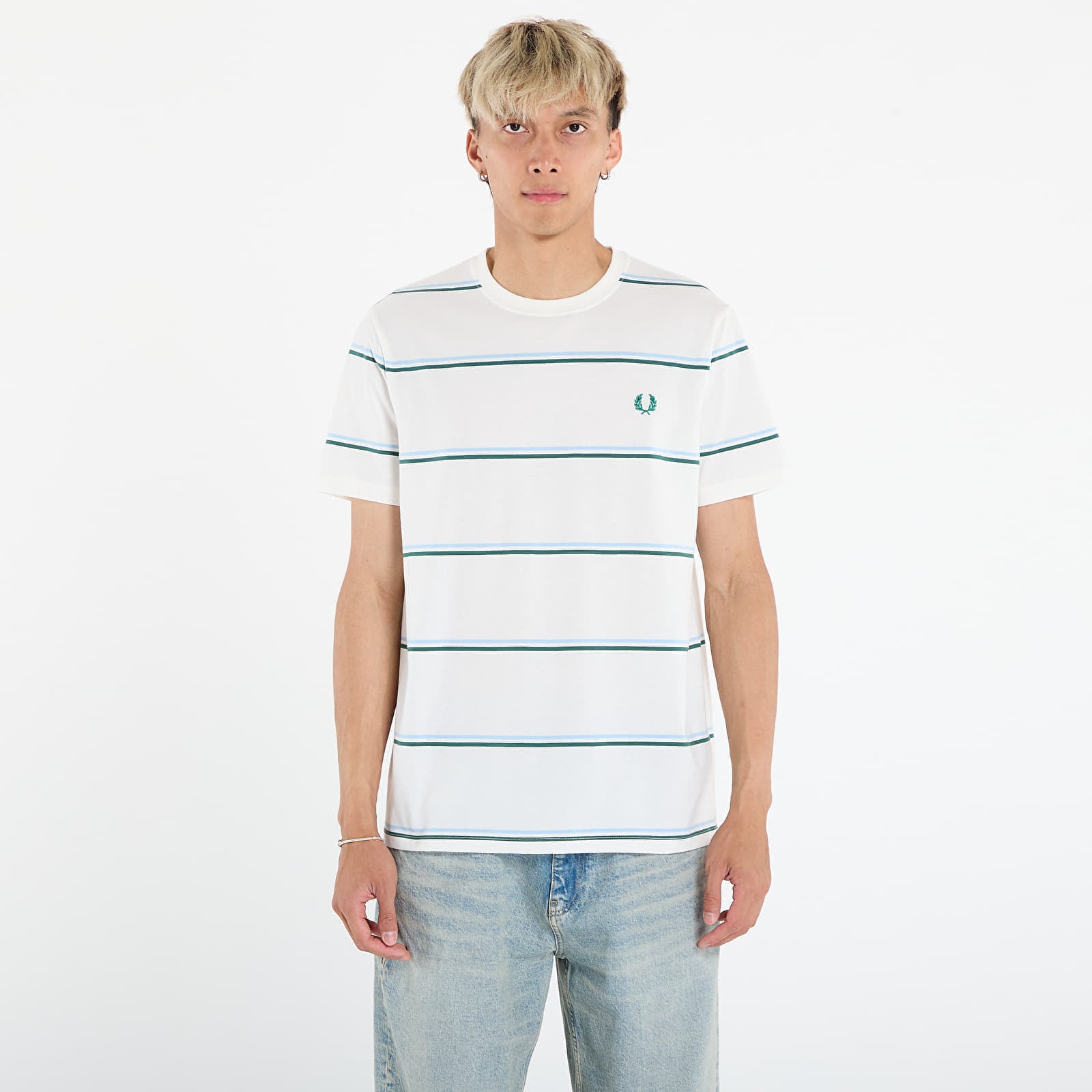 Koszulka FRED PERRY Fine Stripe T-Shirt Snow White S