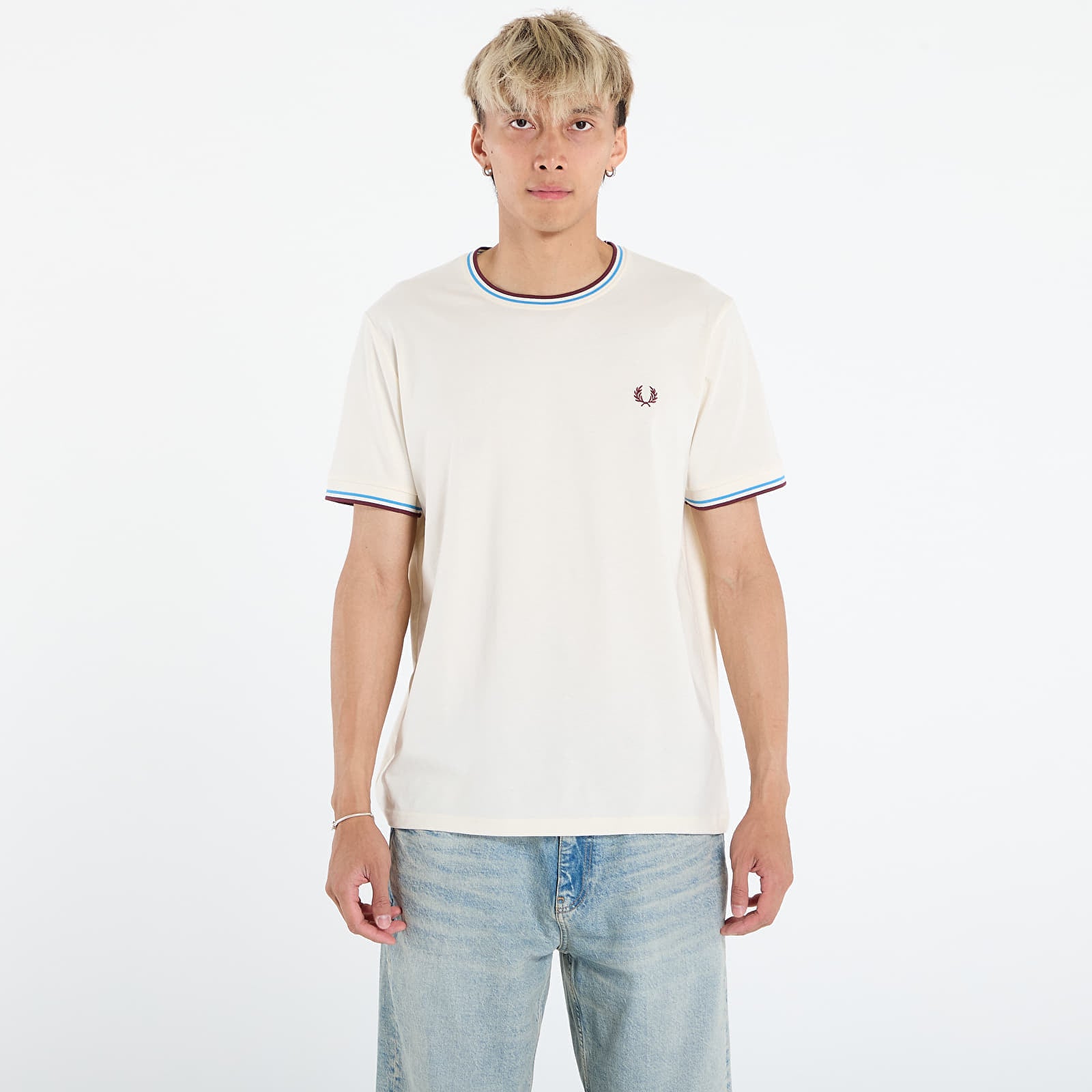Koszulka FRED PERRY Twin Tipped T-Shirt Ecr- Crtblu- Oxblo S
