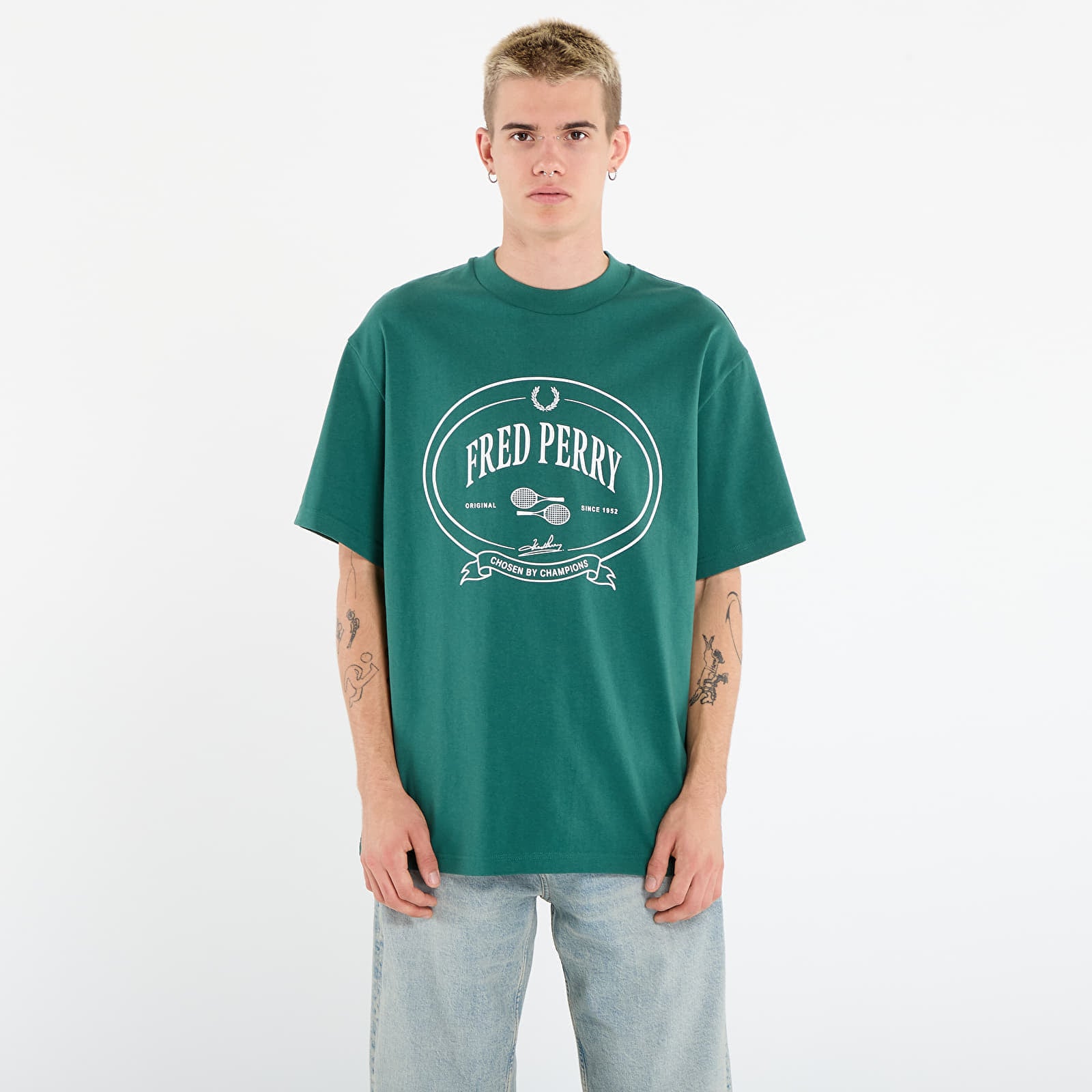 Koszulka FRED PERRY Chosen By Champions T-Shirt Sport Green S