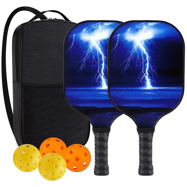 High-Performance Fiberglass Pickleball Paddle for Competitive Outdoors Games 2 Paddle & 4 ball & 1 bag 9925