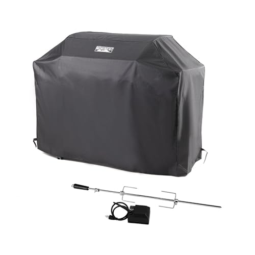 Monument Grills Heavy Duty 54-inches Gas BBQ Grill Cover 98475 for 4 Burner Grills and Stainless Steel 4-Burner Rotisserie Kit 97222