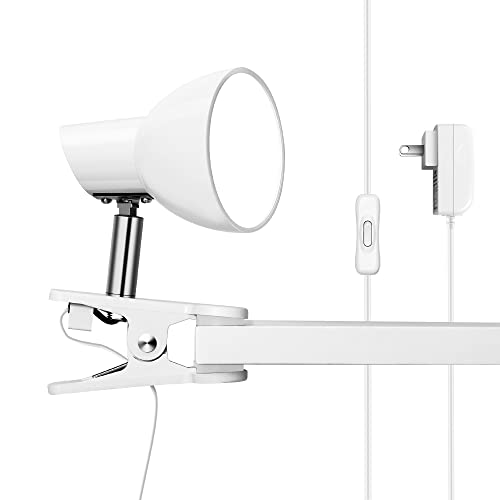 LED Small Clip Light,5W Super Bright Reading Light, 330° Rotation Lamp with Clamp on Desk-Table-Bed Headboard-Cupboard Home Lighting, Modern and Save