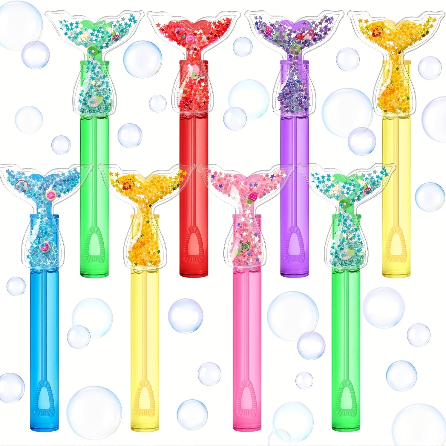 TEMU 24pcs Glitter Wand, Mermaid Tail Party Favors Mini Bubble Birthday Gift Bag Fillers Classroom Prize Wedding Party Supplies