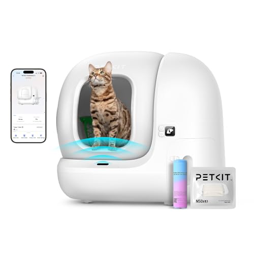 PETKIT PuraMax 2 Automatic Self-Cleaning Cat Litter Box, App Control Scoop-Free Litter Box with Safety Sensors, Odor Free & Anti-Leakage Basic Bundle
