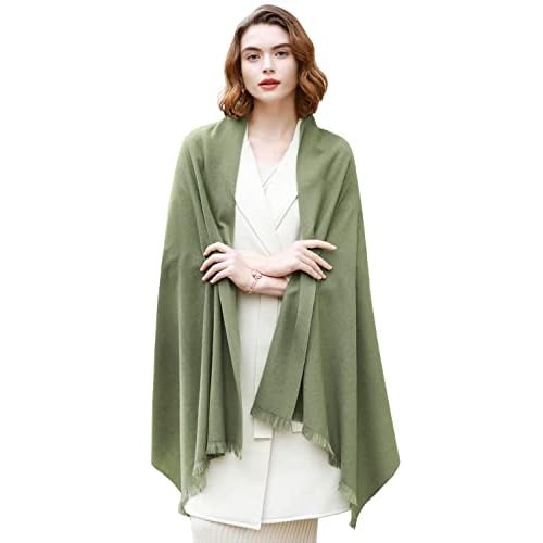 RIIQIICHY Scarfs for Women Pashmina Shawl Wraps for Evening Dresses Women Scarf for Wedding Large Winter Scarves Green