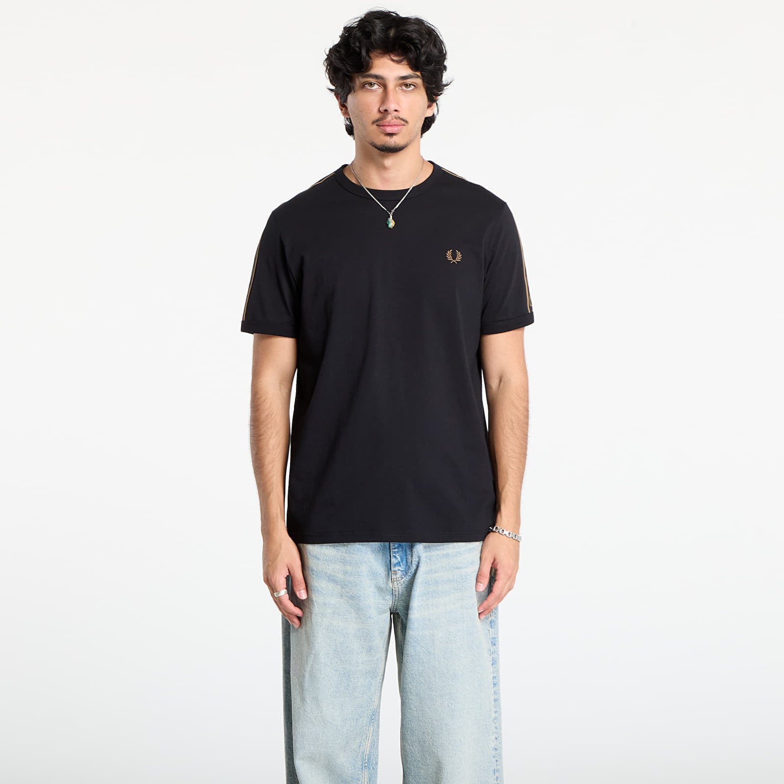 Koszulka FRED PERRY Contrast Tape Ringer T-Shirt Black- Shadedston L