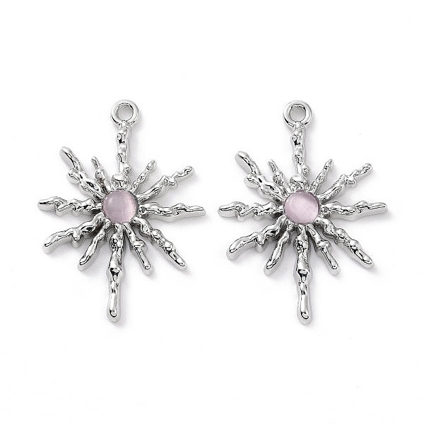 Pendentifs oeil de chat en alliage de placage de rack