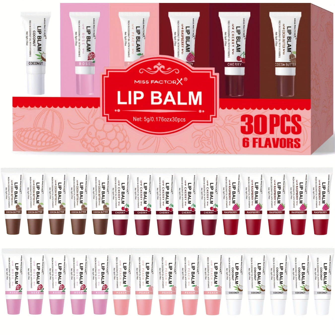 TEMU 30pcs-box Of 6-color Lip Gloss Set, Including Glossy Liquid Lipstick, Moisturizing Lip Gloss, High-efficiency Lip Gloss, Shiny Anti Smudging,