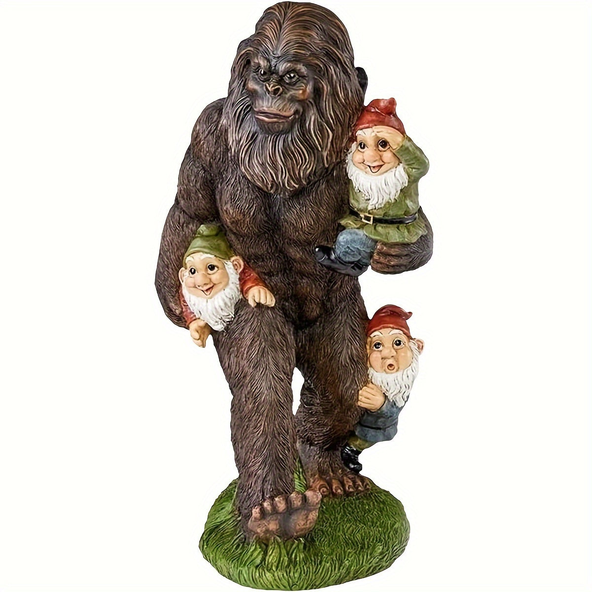 TEMU Garden Gnome Resin Statue, Indoor And Outdoor Resin Ornament For Patio, Tabletop, Office And Fence, Unique Yard Art Sculpture Christmas Gift