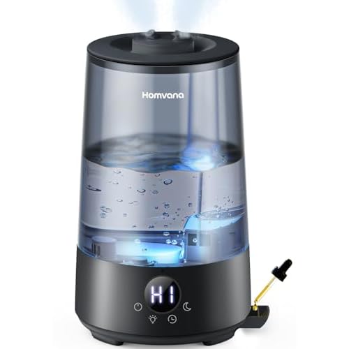 Homvana 3.6L Cool Mist Humidifiers for Bedroom, Large Room, Home, House, Office, Living Room, 34H Top Fill Easy to Clean Small Humidifier for Plants i