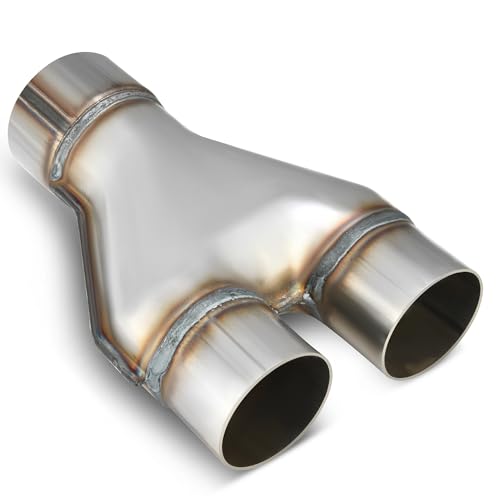 YITAMOTOR Exhaust Y Pipe 3 Inch to 2 1-2 Inch, Stainless Steel 3'' Single ID to 2.5'' Dual ID Exhaust Adapter Connector for Car Truck, 10" Overall Len