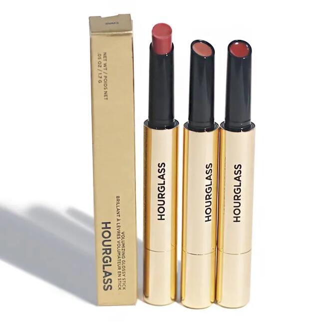 HOURGLASS 6 colors Volumizing Glossy Lip Balm 1.7g Lip Gloss Stick 100 rise 105 trace 125 slip 135 haze 120 DESIRE 180 rouse Liquid Lipstick Makeup