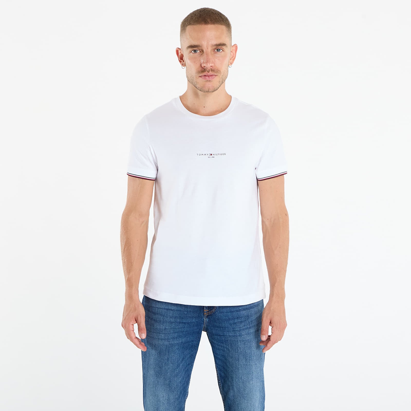 Koszulka Tommy Hilfiger Slim Jersey Tipped T-Shirt White L