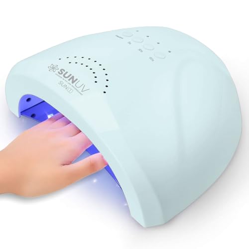 SUNUV Nail Dryer, UV Light for Gel Nail Polish Professional UV LED Lamp with 3 Timer Settings Art Tools Auto Sensor SUNone Blue Baby Blue