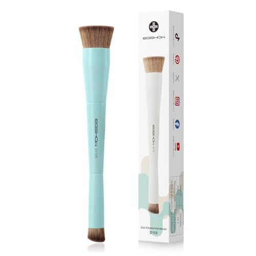 EIGSHOW Foundation and Concealer Brush, Dual Ended Makeup Brush For Flawless Foundation Coverage, Under Eye Concealer, Vegan & Cruelty-free (D110B) Cy