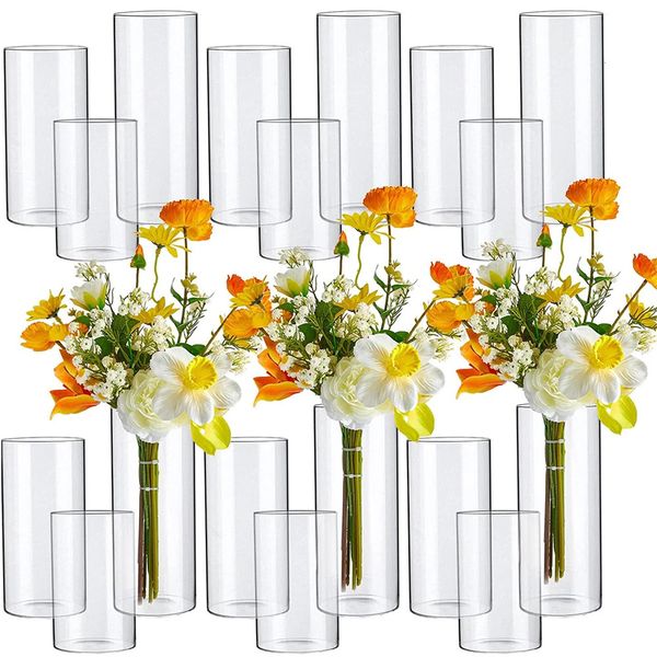 6.5cm Clear Glass Cylinder Vases Floating Candles Holders Clear Cylinder Flower Vases Clear Glass Vases Table Centerpieces Vases 240709