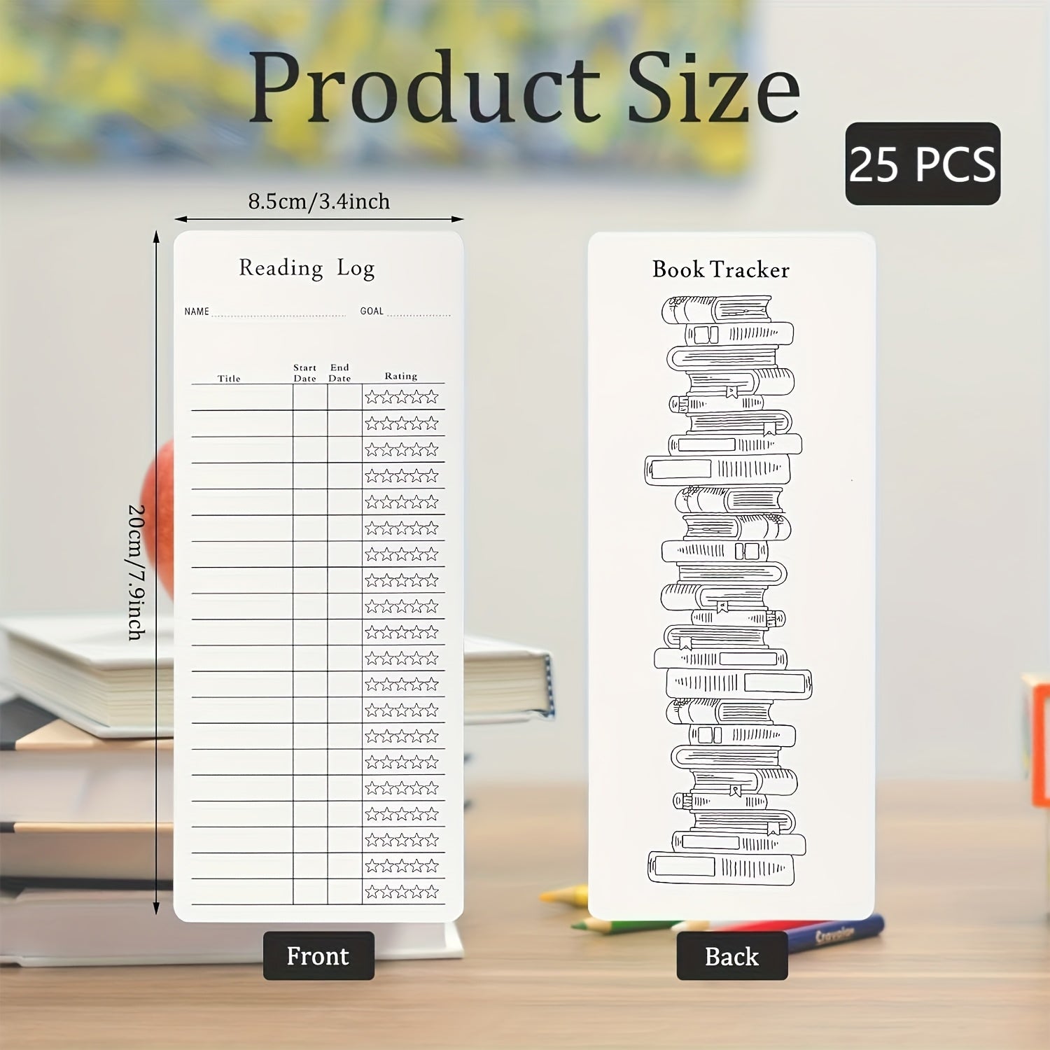 TEMU 25pcs Colorful Reading List Bookmarks - Fun Page Markers & Trackers For Books, Creative Library Accessories For Book Lovers, Students, And