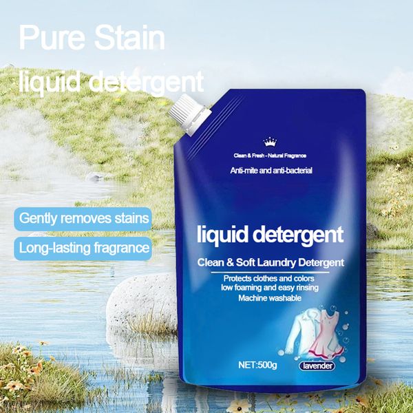 Laundry Detergent Manufacturer Quality Assurance 0.5 KG Bag Lavender Deep Cleaning Laundry Detergent