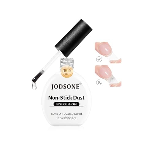 JODSONE 16.5ml No-Dust Adhesive Glue for Nail Tips - Low-Heat Curing, Bubble-Free, Easy-to-Use Universal Nail Glue for Nail Tips and Clear Acrylic Nai