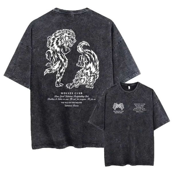 Men&#039;s T-Shirts Retro printed acidic T-shirt mens clothing cotton boy skateboarding shorts Slve T top washing gym super large fitness Y2