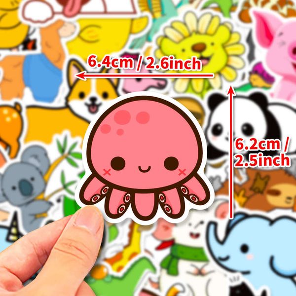 50 animal cute children&#039;s graffiti stickerscupslaptopshelmetsrefrigeratorselectric car stickers
