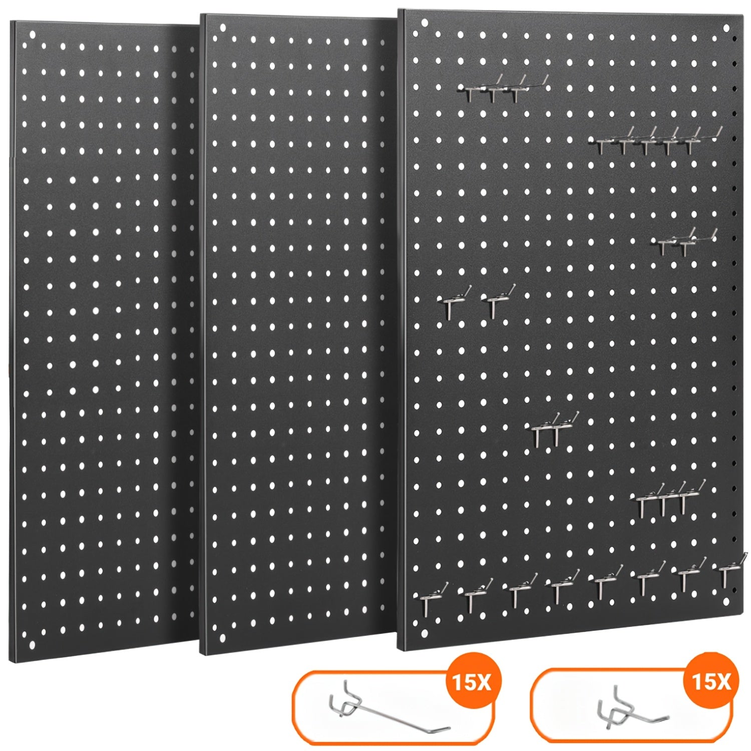 TEMU Peg Board, 2-3-4 Packs Metal Pegboard Panels White Hooks Set, Pegboard For Wall Organizer, Garage Tool Storage, Office Organization, Kitchen