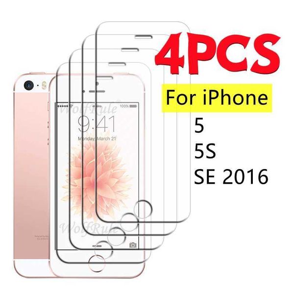 1-2-3-4Pcs For iPhone 5 Glass iPhone 5 5S SE 2016 Tempered Glass 9H Transparent Clear Protective SCREEn Protector iPhone 5 O250116