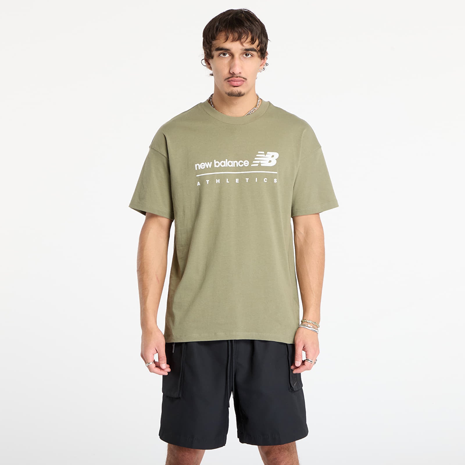 Koszulka New Balance Linear Graphic T-Shirt Dark Olive M