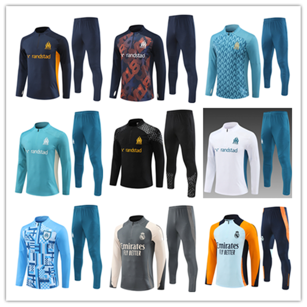 24 25 OM Marsiglia Marsella tracksuit training kit long sleeve Athletic Wear retro survetement foot chandal tuta designer jacket Soccer foot