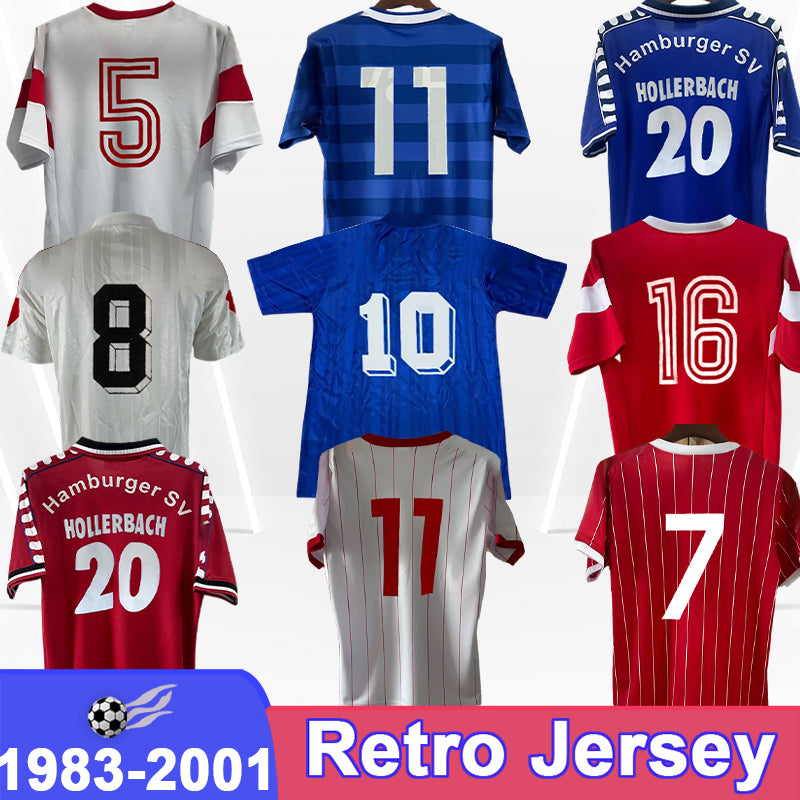1983 2001 Hamburger SV Mens Retro Soccer Jersey GRAMMOZIS DOLL GROTH KOVAC PANADIC HOLLERBACH Home Away 3rd Vintage Football Shirts
