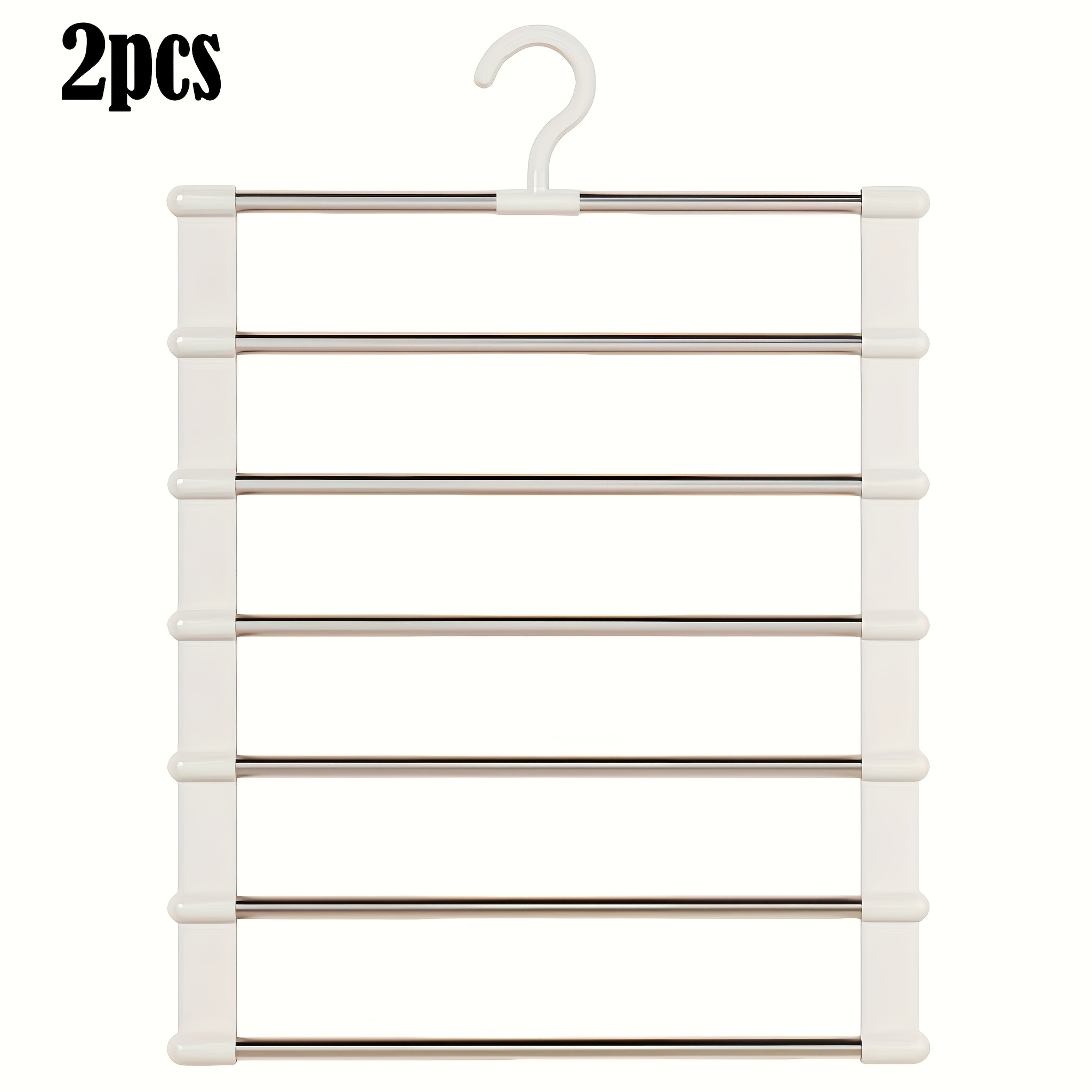 TEMU 2pcs- Non-folding Pants Hanger - Space-saving Closet Organizer, Non-slip Ladder-style Trouser Rack, Durable & Multifunctional Wardrobe Storage