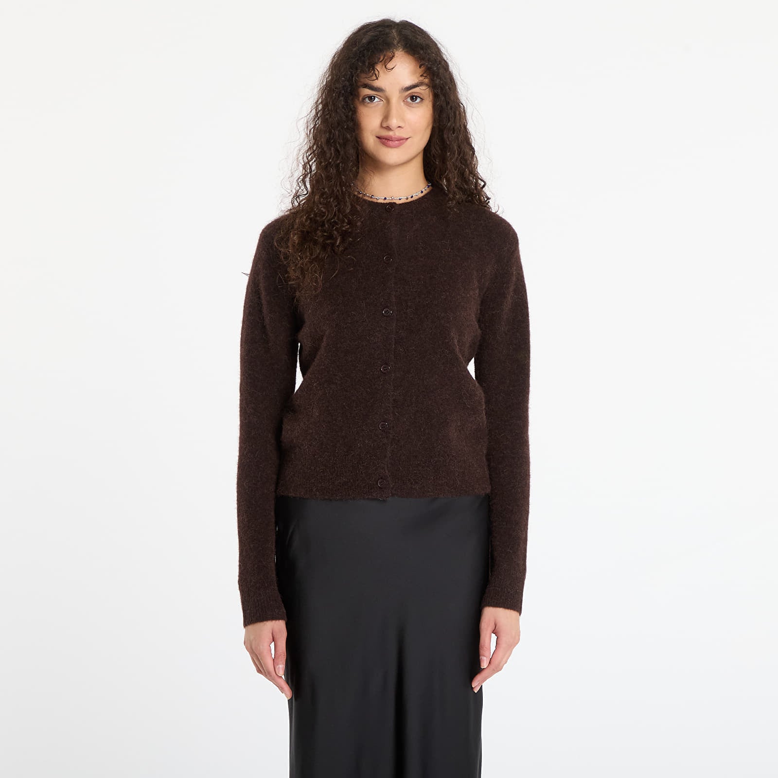 Sweter Samsøe Samsøe Nor Short Cardigan Black Coffee M