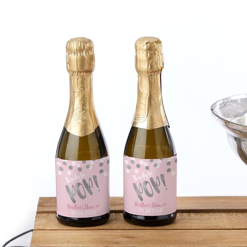 Personalized Ready to Pop Mini Wine Labels (Girl)