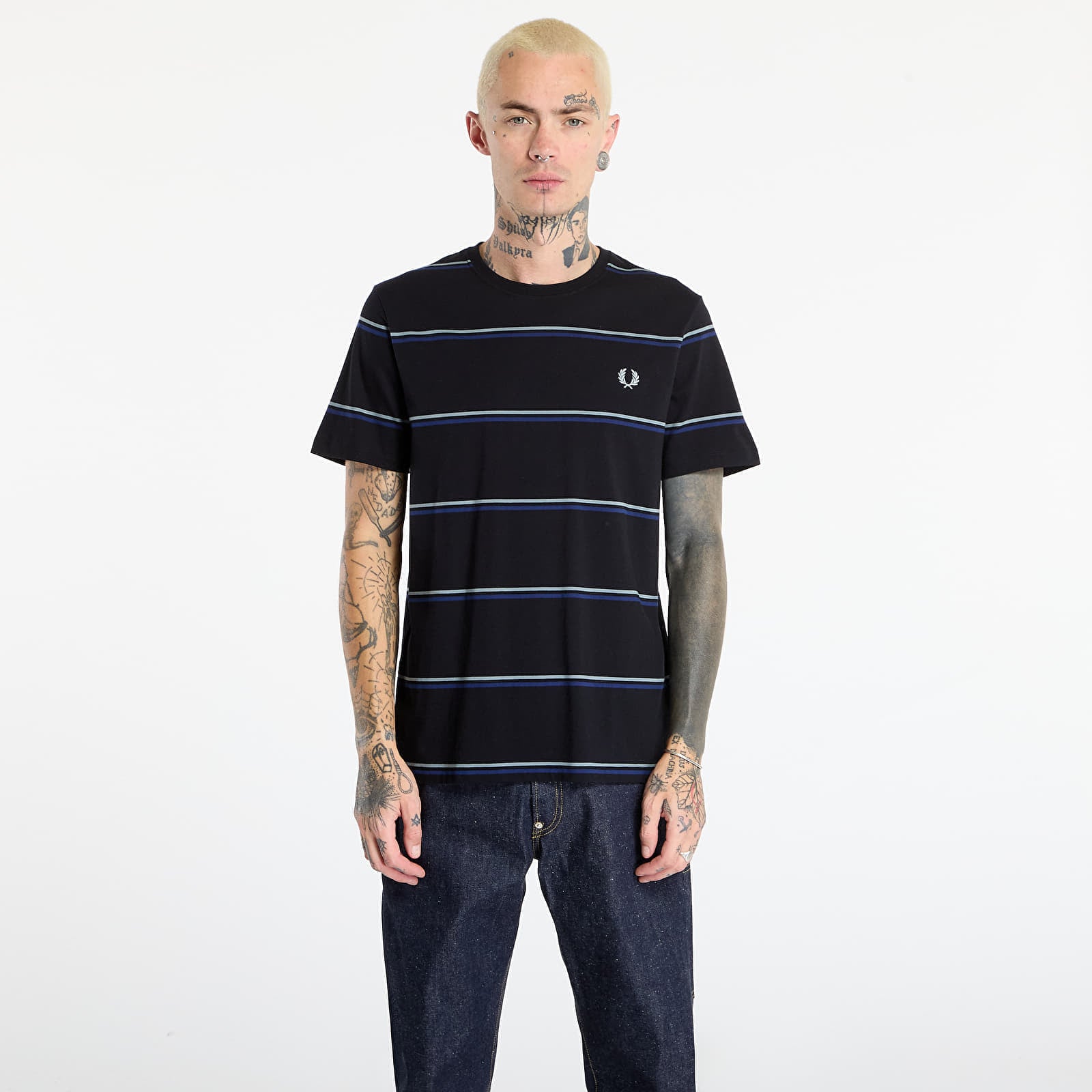 Koszulka FRED PERRY Fine Stripe T-Shirt Black M