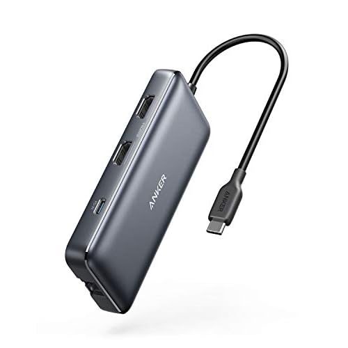 Anker Laptop Docking Station Dual Monitor, 8-in-1 USB C Hub, 4K Dual Monitor with 2 HDMI, 1 Gbps Ethernet Hub, 85W Power Delivery, SD Card Reader for