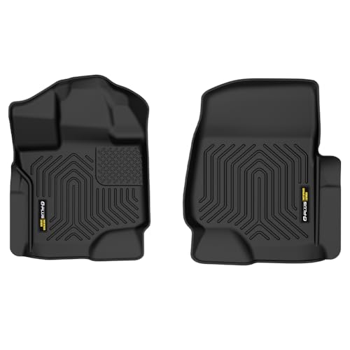 G-PLUS 2PCS Floor Mats Compatible with Ford F150 Super Crew 2015-2025(Fit 22-24 Lightning Models) Front Row Cargo Liner Black Floor Liners Accessories