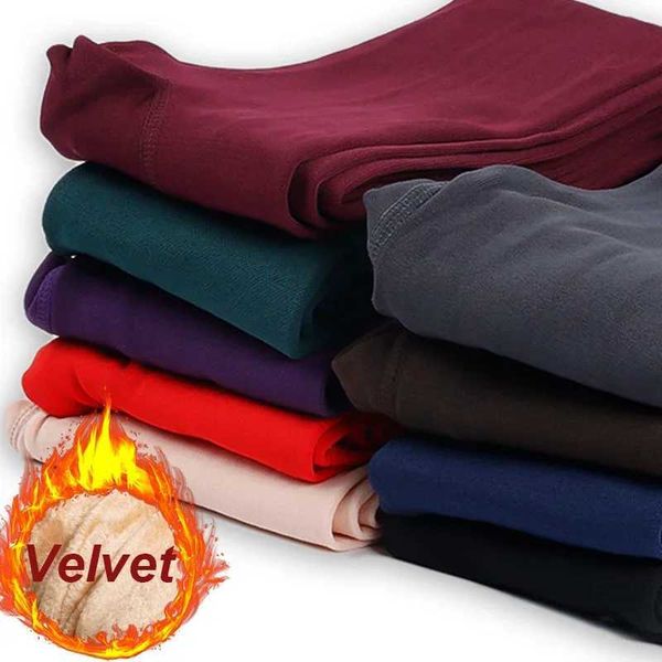 Winter Leggings Knitting Velvet Casual Stockings High Elastic Thicken Ladys Warm Black Pants Skinny Pantyhose For Women LeggingX240914