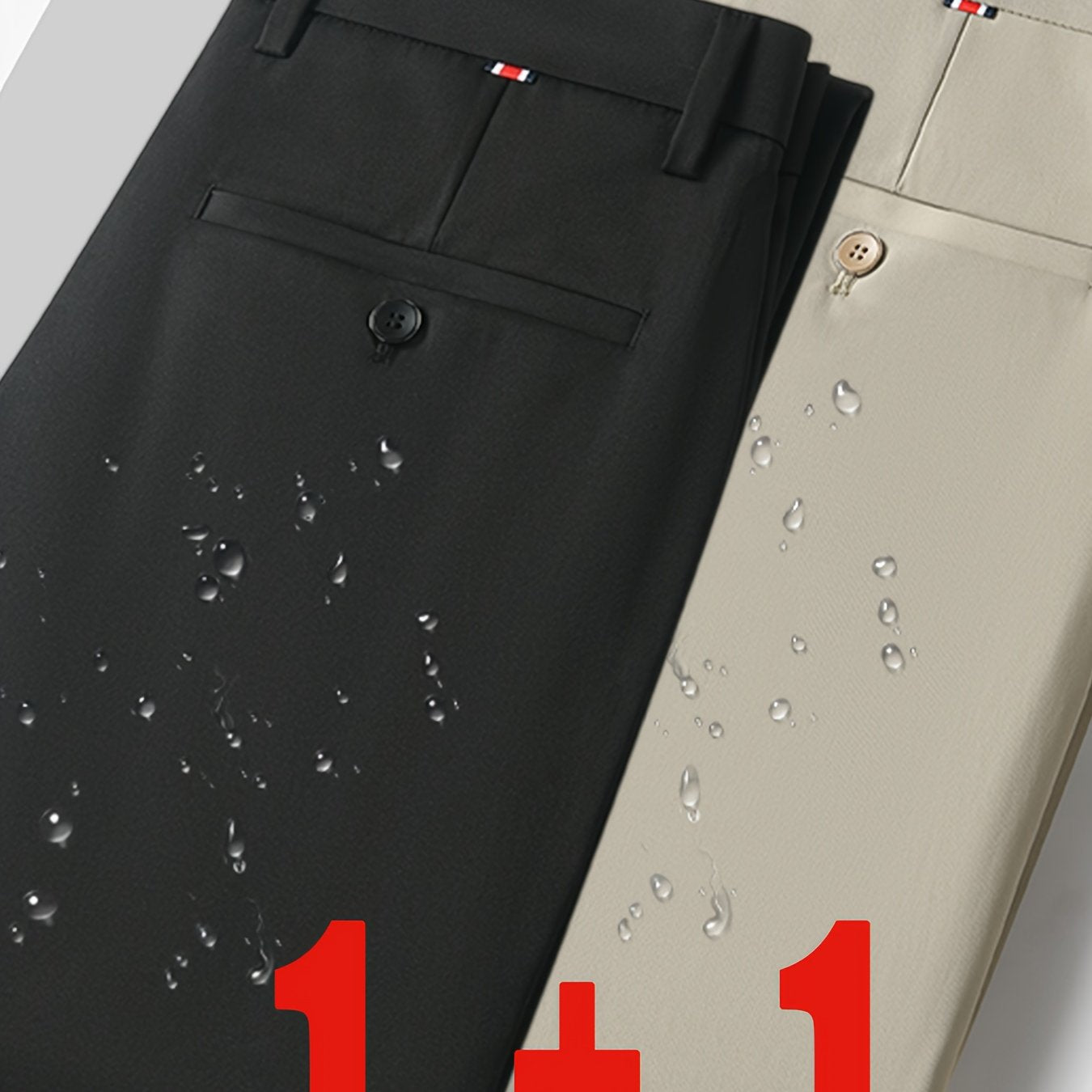TEMU Set Of 2, Lightweight Silky Fiber Fabric Men's Straight Slim-fit Trousers For Light Business, Stylish Japanese Fashion Brand, Slightly Stretchy