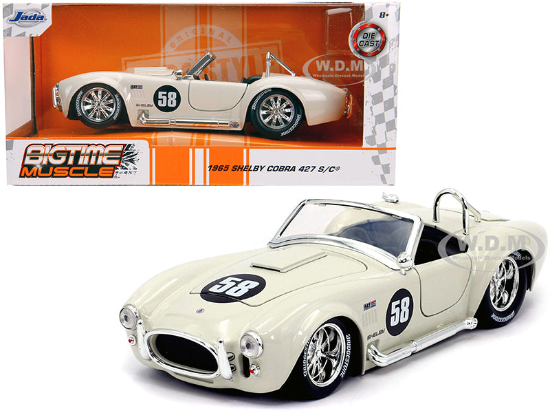 1965 Shelby Cobra 427 S-C 58 Cream "Bigtime Muscle" 1-24 Diecast Model Car by Jada