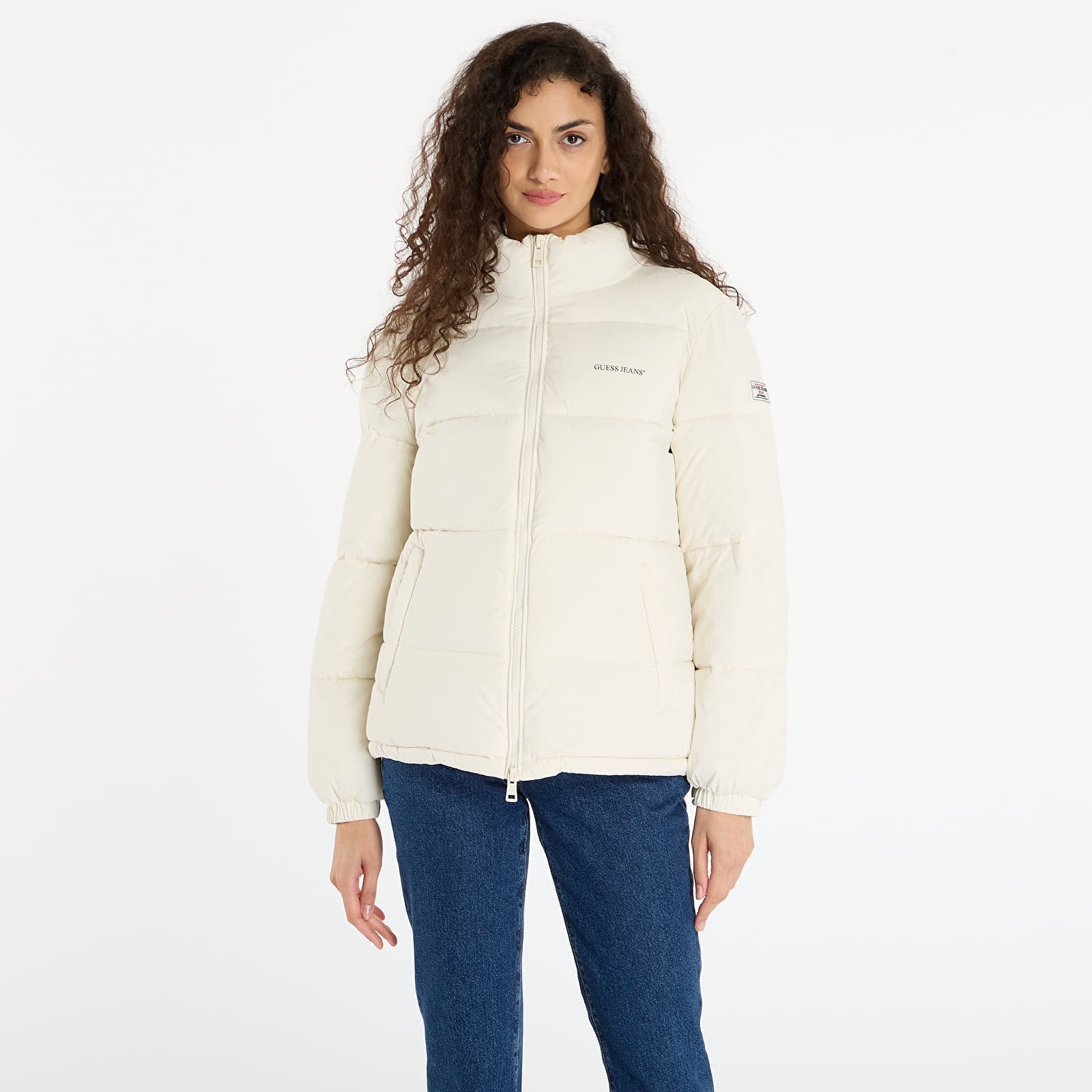 Kurtka Guess Jeans Reg Lenght Puffer Cream M