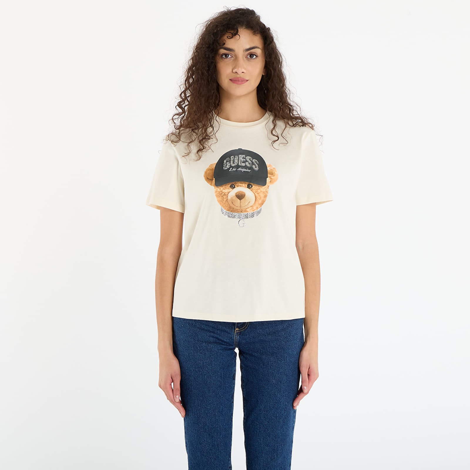 Koszulka GUESS Teddy Bear Hat Ss T-Shirt Beige L