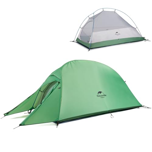 Naturehike Cloud-Up 1 Person Tent, Lightweight Backpacking Tents for One Man, Waterproof Ultralight One Person Tent for Camping Hiking Backpacking Gre