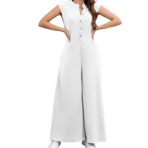 Casual loose strap jumpsuit pockets cotton linen breathable wide-leg pants for home commuters