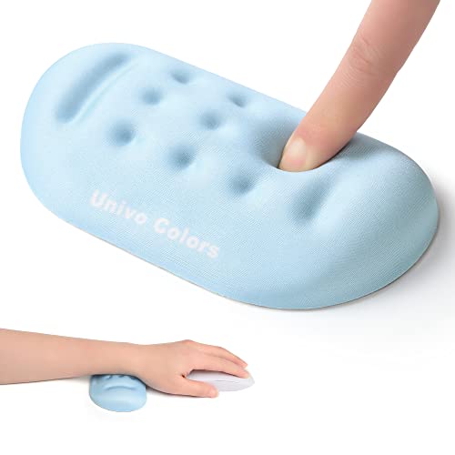 UnivoColors Light Blue Superfine Memory Foam Wrist Rest Soft Gel Ergonomic Mouse Pad Wrist Support for Mouse, Gaming, Computer, Laptop, Office Wrist R