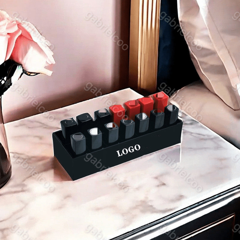 Luxury Black Storage Box Classic Printed Acrylic Box Women&#039;s Lipstick Box Desktop Split Storage Box